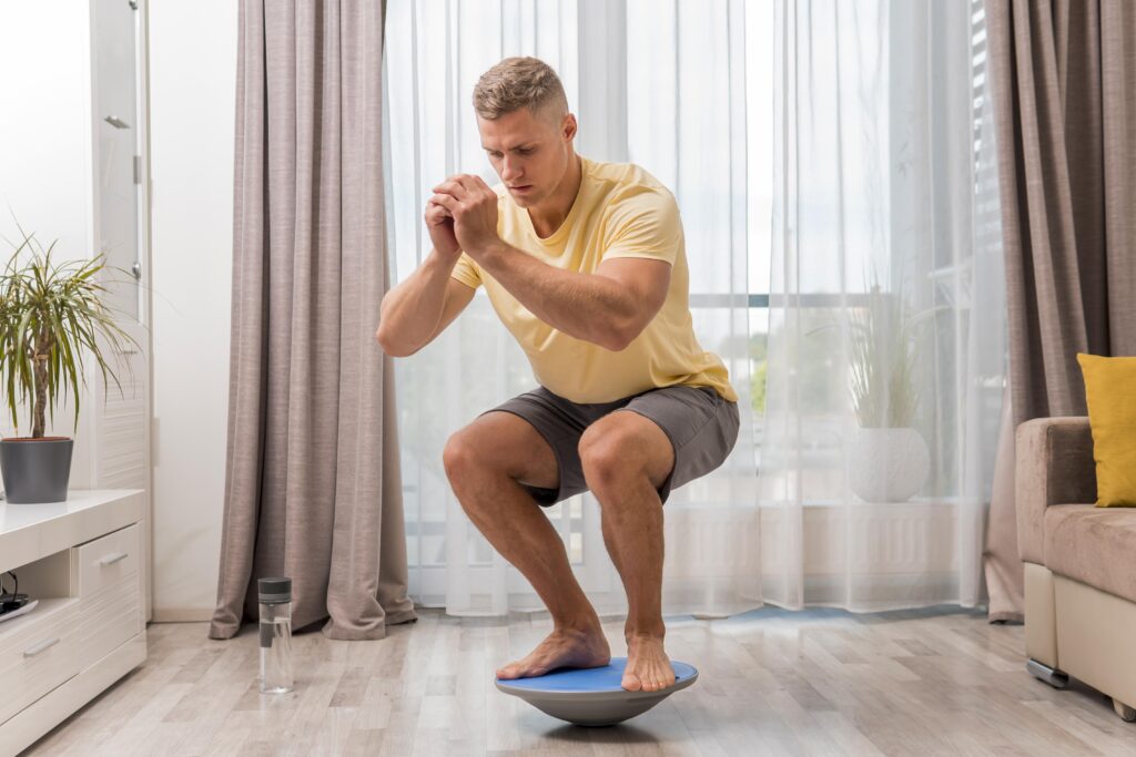 entrenamiento funcional en bosu para esguince de tobillo